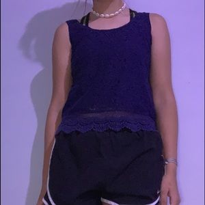 Navy Blue Cropped Tank